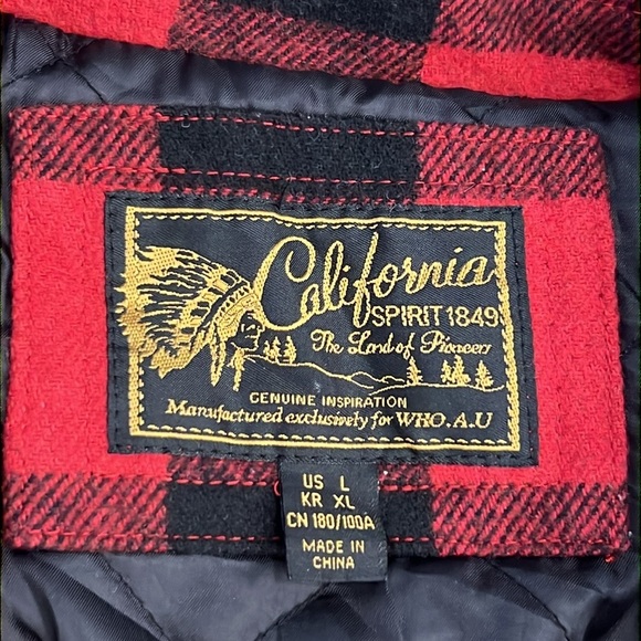 ⭐️ California Spirit 1859 Exclusively for WHO.A.U Plaid Wool Blend Jacket Large - Picture 3 of 6